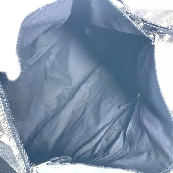 BALENCIAGA 532810 Logo Shoulder Bag Travel Bag Duffle Bag gray/Black - Picture 13 of 13